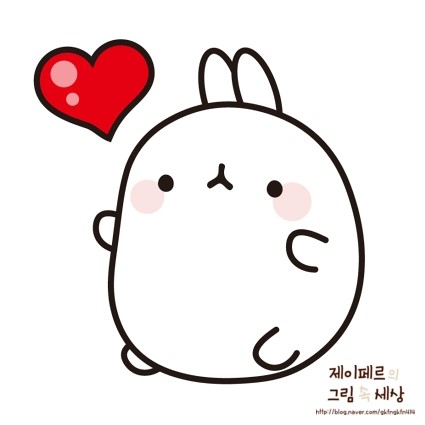 귀여운 토끼 캐릭터 몰랑이 그리기 손그림 강좌 네이버 블로그